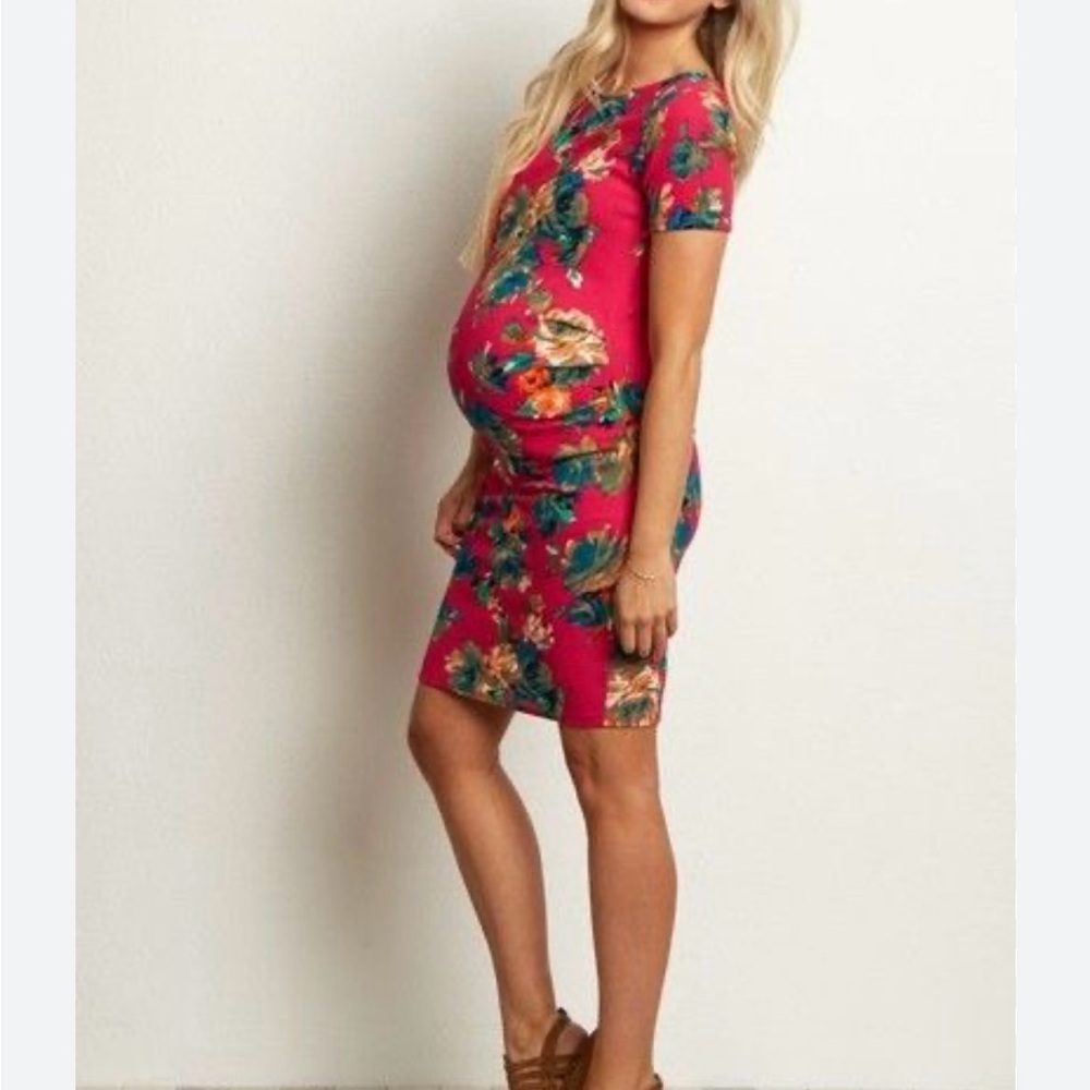 Pink Blush Floral Pink Maternity Dress